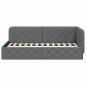Preview: Eckbettgestell Dunkelgrau 90 x 190 cm Stoff