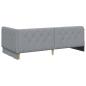 Preview: Eckbettgestell mit Kopfteil Hellgrau 100 x 200 cm Stoff