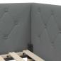 Preview: Eckbettgestell mit Kopfteil Dunkelgrau 100 x 200 cm Stoff