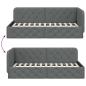 Preview: Eckbettgestell mit Kopfteil Dunkelgrau 100 x 200 cm Stoff