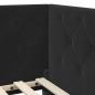 Preview: Eckbettgestell mit Kopfteil Schwarz 90 x 200 cm Samt