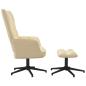 Preview: Relaxsessel mit Hocker Cremeweiß Samt
