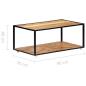 Preview: Couchtisch 90x50x40 cm Altholz Massiv
