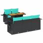 Preview: 6-tlg. Garten-Sofagarnitur mit Kissen Schwarz Poly Rattan