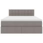 Preview: Aufbewahrungsbett mit Matratze Taupe 140 x 200 cm Holzwerkstoff