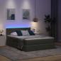 Preview: Bett mit LED-Lichtleisten Dunkelgrau 140 x 190 cm Stoff