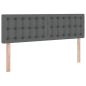 Preview: ARDEBO.de - Bett mit LED-Lichtleisten Dunkelgrau 140 x 190 cm Stoff
