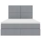 Preview: Aufbewahrungsbett mit Matratze Hellgrau 140 x 190 cm Kunstleder