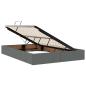 Preview: ARDEBO.de - Bett mit LED-Lichtleisten Dunkelgrau 140 x 190 cm Stoff