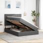 Preview: LED-Speicherbett mit Matratze Dunkelgrau 140 x 190 cm Stoff
