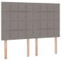 Preview: ARDEBO.de - Bett mit LED-Lichtleisten mit Kopfteil Taupe 140 x 200 cm Stoff