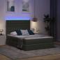 Preview: Bett mit LED-Lichtleisten Dunkelgrau 140 x 190 cm Stoff