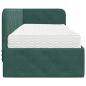 Preview: Eckbettgestell mit Matratze Dunkelgrün 80 x 200 cm Samt