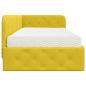 Preview: Eckbettgestell mit Matratze mit Kopfteil Gelb 100 x 200 cm Samt