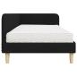 Preview: Eckbettgestell mit Matratze Schwarz 90 x 190 cm Stoff