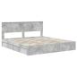 Preview: ARDEBO.de - Aufbewahrungsbett Beton Grau 200 x 200 cm Holzwerkstoff