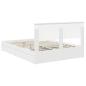 Preview: Aufbewahrungsbett mit Kopfteil Weiß 150 x 200 cm Holzwerkstoff