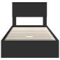 Preview: Aufbewahrungsbett Schwarz 100 x 200 cm Holzwerkstoff