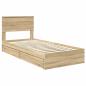 Preview: Aufbewahrungsbett Sonoma-Eiche 90 x 190 cm Holzwerkstoff