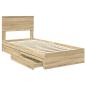 Preview: Aufbewahrungsbett Sonoma-Eiche 90 x 190 cm Holzwerkstoff