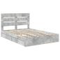 Preview: Aufbewahrungsbett Beton Grau 150 x 200 cm Holzwerkstoff