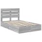 Preview: Aufbewahrungsbett Graues Sonoma 135 x 190 cm Holzwerkstoff