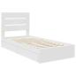 Preview: Aufbewahrungsbett mit Kopfteil Weiß 90 x 190 cm Holzwerkstoff