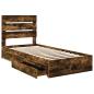 Preview: Aufbewahrungsbett Geräucherte Eiche 90 x 190 cm Holzwerkstoff