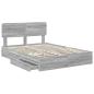 Preview: Aufbewahrungsbett Sonoma-Grau 150 x 200 cm Holzwerkstoff