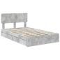 Preview: Aufbewahrungsbett Beton Grau 135 x 190 cm Holzwerkstoff