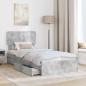 Preview: ARDEBO.de - Aufbewahrungsbett Beton Grau 100 x 200 cm Holzwerkstoff
