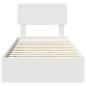 Preview: Aufbewahrungsbett mit Kopfteil Weiß 90 x 200 cm Holzwerkstoff