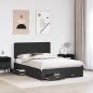 Preview: Bettrahmen mit Kopfteil Schwarz 150 x 200 cm Holzwerkstoff