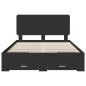 Preview: Bettrahmen mit Kopfteil Schwarz 150 x 200 cm Holzwerkstoff