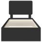 Preview: Bettrahmen mit Kopfteil Schwarz 75 x 190 cm Holzwerkstoff