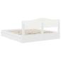 Preview: Aufbewahrungsbett mit Kopfteil Weiß 200 x 200 cm Holzwerkstoff