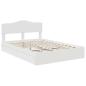 Preview: Aufbewahrungsbett mit Kopfteil Weiß 150 x 200 cm Holzwerkstoff