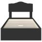 Preview: Aufbewahrungsbett Schwarz 75 x 190 cm Holzwerkstoff