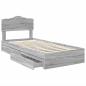 Preview: Aufbewahrungsbett Graues Sonoma 70 x 190 cm Holzwerkstoff