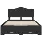 Preview: Bettrahmen mit Kopfteil Schwarz 150 x 200 cm Holzwerkstoff