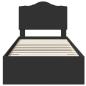 Preview: Bettrahmen mit Kopfteil Schwarz 75 x 190 cm Holzwerkstoff
