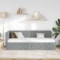 Preview: Eckbettgestell mit Kopfteil Hellgrau 80 x 200 cm Stoff