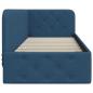 Preview: Eckbettgestell mit Kopfteil Blau 80 x 200 cm Stoff