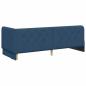 Preview: Eckbettgestell mit Kopfteil Blau 80 x 200 cm Stoff
