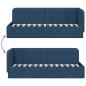 Preview: Eckbettgestell mit Kopfteil Blau 80 x 200 cm Stoff