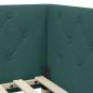 Preview: Eckbettgestell mit Kopfteil Dunkelgrün 90 x 200 cm Stoff
