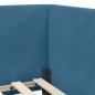 Preview: Eckbettgestell mit Kopfteil Blau 90 cm x 190 cm Stoff