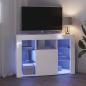 Preview: Eck-LED-TV-Schrank Wandmontiert Hochglanz Weiß 105 x 40 x 68 cm