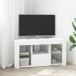 Preview: ARDEBO.de - Eck-LED-TV-Schrank Weiß 100 x 40 x 50 cm Holzwerkstoff