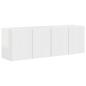 Preview: TV-Wandschrank 2 pcs Hochglanz Weiß 59,5 x 31 x 40 cm